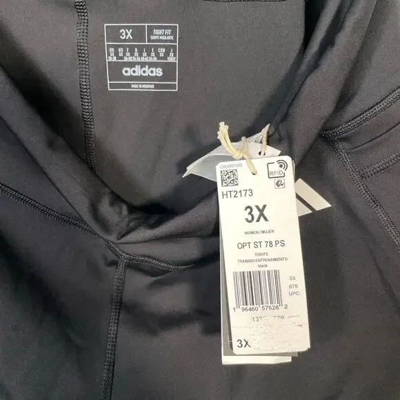 Adidas Women's Optime Plus Size 7/8 Tights Black, 3X - Picture 5 of 6